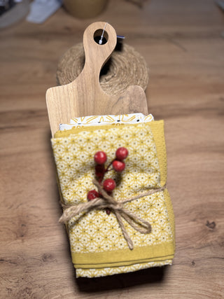 Set tagliere e canovacci "Ocra"