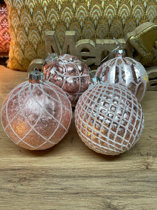 Set di 4 palline rosa