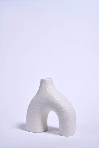 Vaso art folk bianco